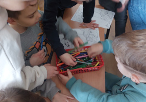 Słoneczniki podczas lekcji w SP 133.