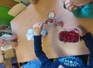 Słoneczniki robią sok z malin