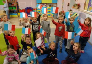 Maki z flagami Francji